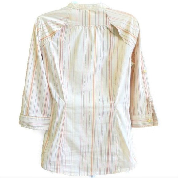 Royal Robins Shirt Princess Stripes Stretch Hiking Half Sleeves Roll Tabs Zip S - Picture 4 of 8